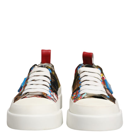 Dolce & Gabbana Multicolor Patchwork Low Top Sneakers Shoes