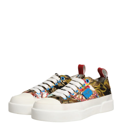 Dolce & Gabbana Multicolor Patchwork Low Top Sneakers Shoes