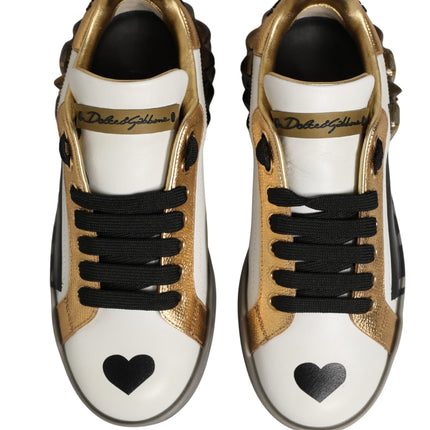 Dolce & Gabbana Multicolor Crystal StuddedLOVE Sneakers Shoes