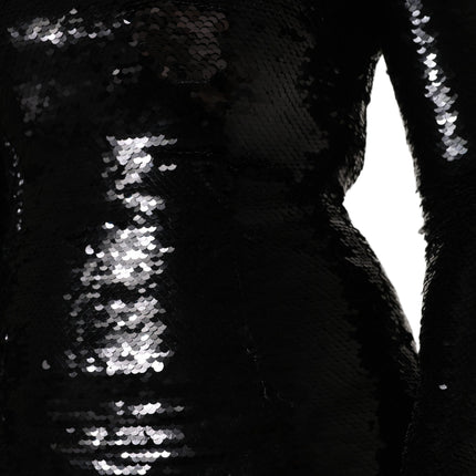 Dolce & Gabbana Black Bodycon Mermaid Sequinned Gown Dress