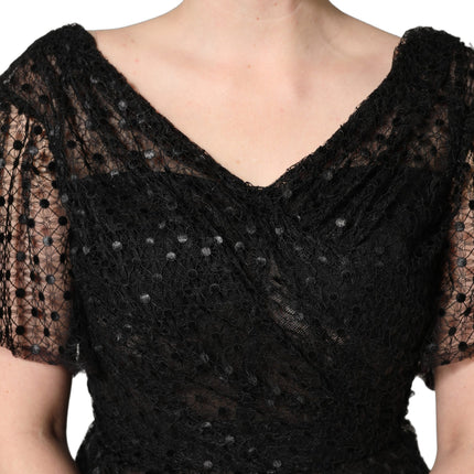 Dolce & Gabbana Black Sequinned Mermaid Evening Gown Dress