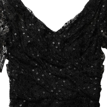 Dolce & Gabbana Black Sequinned Mermaid Evening Gown Dress