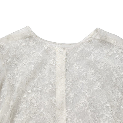Dolce & Gabbana White Floral Lace Sheer Sleeveless Midi Dress