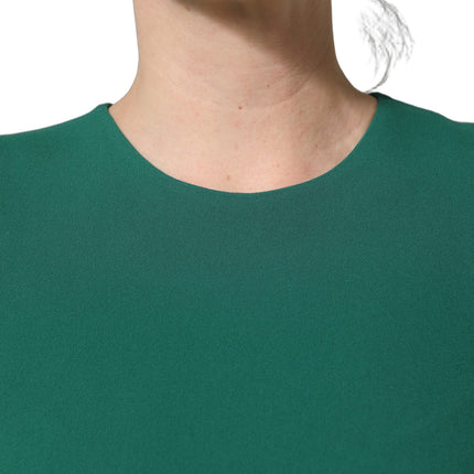Dolce & Gabbana Green Viscose Long Sleeves A-line Mini Dress