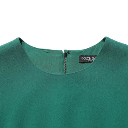 Dolce & Gabbana Green Viscose Long Sleeves A-line Mini Dress
