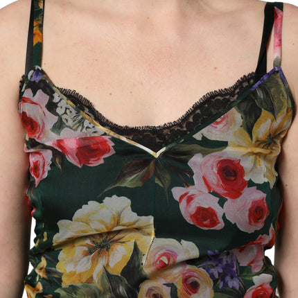 Dolce & Gabbana Multicolor Floral Print Sleeveless Mini Dress