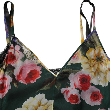 Dolce & Gabbana Multicolor Floral Print Sleeveless Mini Dress