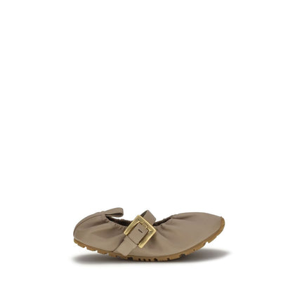 Balmain Beige Lamb Ovis Aries Aries Ballet Flats