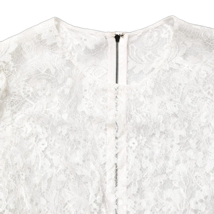 Dolce & Gabbana White Lace Top Embellished Black Skirt Dress