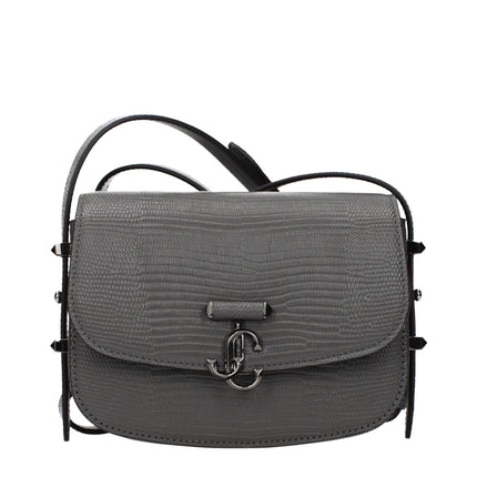 Jimmy Choo Gray Leather Shoulder Bag