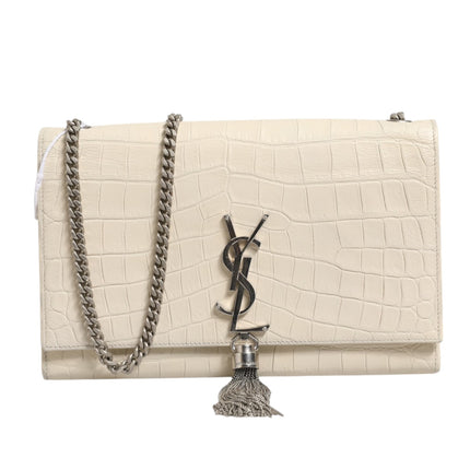Saint Laurent Kate Tassel Small Croc-Embossed Leather