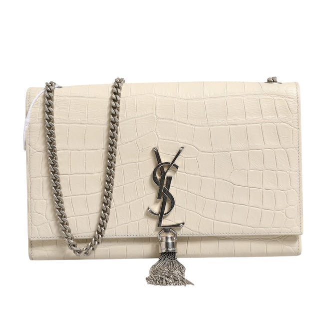 Saint Laurent Kate Tassel Small Croc-Embossed Leather