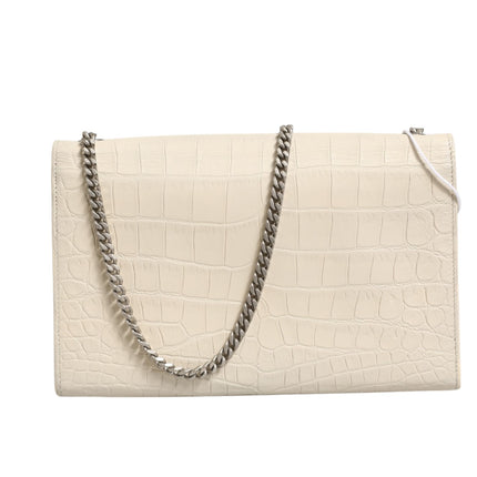 Saint Laurent Kate Tassel Small Croc-Embossed Leather