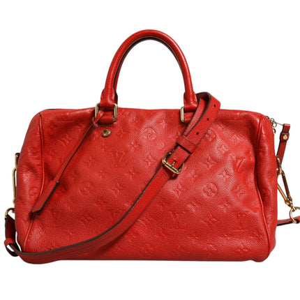 Louis Vuitton Red Monogram Empreinte Speedy Bandouliere 30