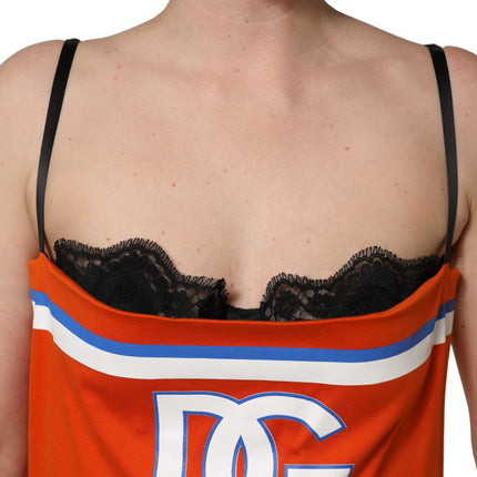 Dolce & Gabbana Orange Cotton Superbowl Football Inspired Mini Dress
