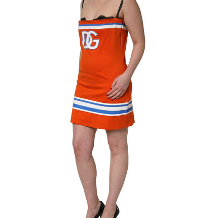 Dolce & Gabbana Orange Cotton Superbowl Football Inspired Mini Dress