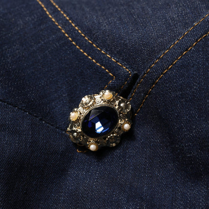 Dolce & Gabbana Blue Single-Breasted Denim Blazer Jacket