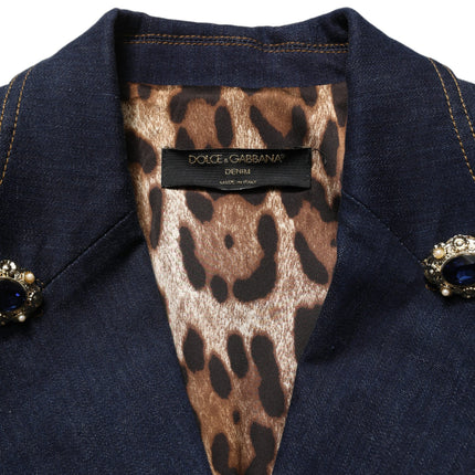 Dolce & Gabbana Blue Single-Breasted Denim Blazer Jacket
