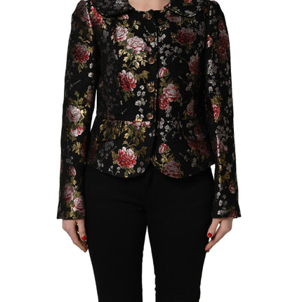 Dolce & Gabbana Multicolor Floral Brocade Blazer Jacket