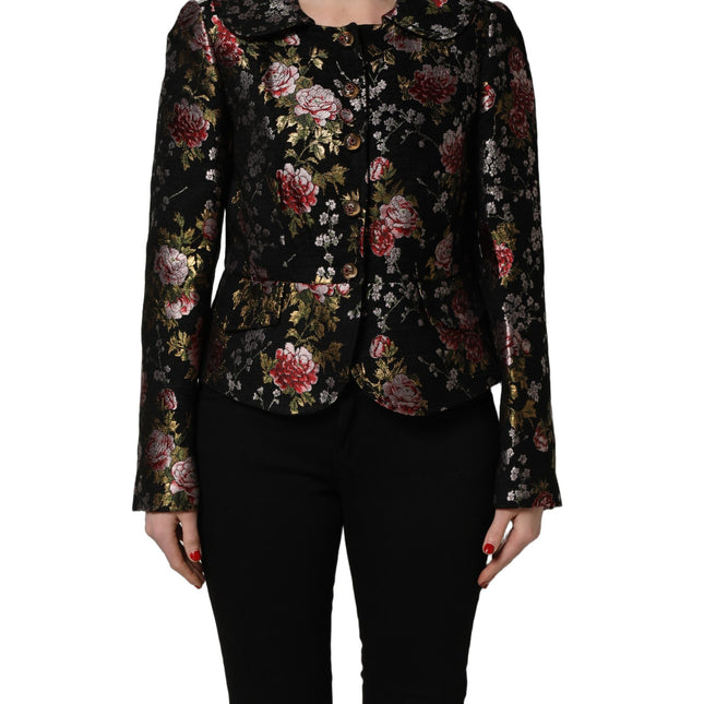 Dolce & Gabbana Multicolor Floral Brocade Blazer Jacket