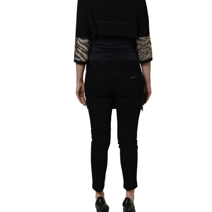 Dolce & Gabbana Black Single-Breasted Brocade Coat Jacket