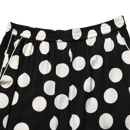 Dolce & Gabbana Black White Polka Dot Pajama 2 Piece Set Sleepwear
