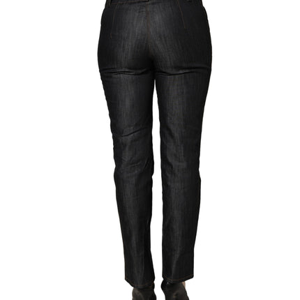 BENCIVENGA Black Cotton Mid Waist Skinny Denim Trouser Jeans