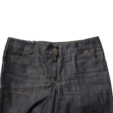 BENCIVENGA Black Cotton Mid Waist Skinny Denim Trouser Jeans