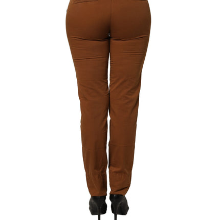 PLEIN SUD Brown Cotton Mid Waist Skinny Chino Pants