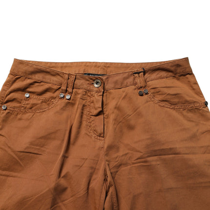 PLEIN SUD Brown Cotton Mid Waist Skinny Chino Pants