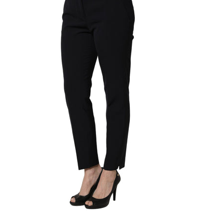 Peserico Black Skinny Mid Waist Chino Women Trouser Pants