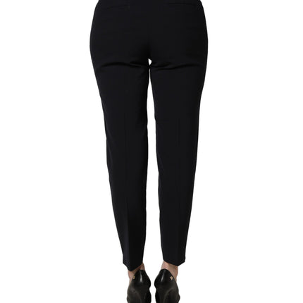 Peserico Black Skinny Mid Waist Chino Women Trouser Pants