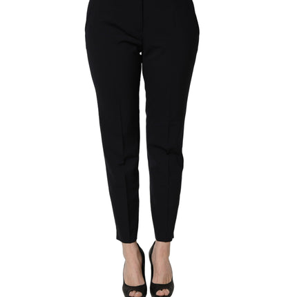 Peserico Black Skinny Mid Waist Chino Women Trouser Pants