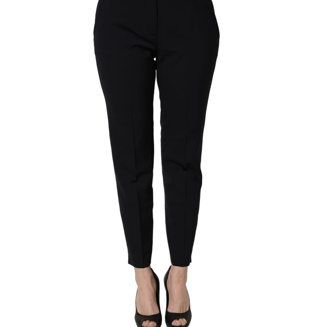 Peserico Black Skinny Mid Waist Chino Women Trouser Pants