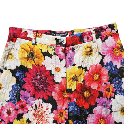 Dolce & Gabbana Multicolor Floral Print Tapered Trouser Pants