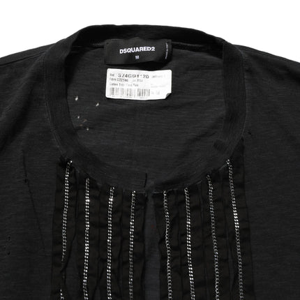 Dsquared² Black Chain Embellished Cotton Short Sleeve T-shirt
