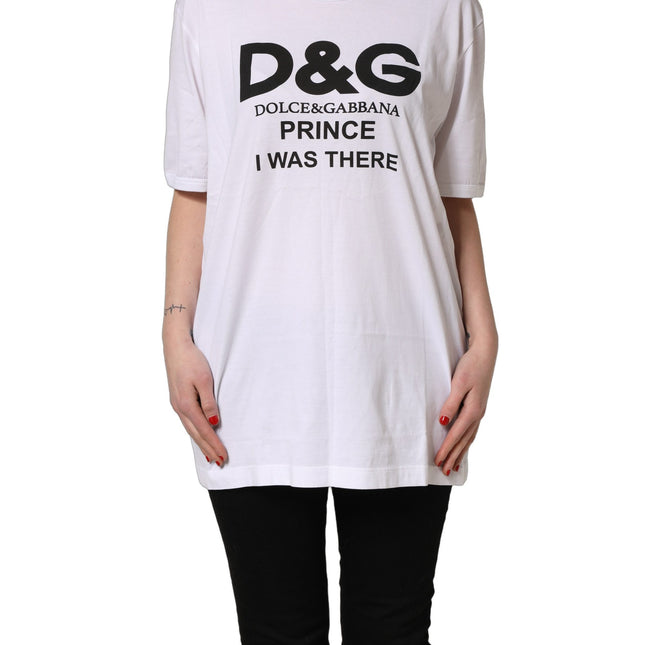 Dolce & Gabbana White D&G PRINCE I WAS THERE Crew Neck T-shirt