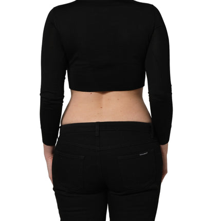 Dolce & Gabbana Black Graphic Print Long-Sleeved Top