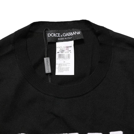 Dolce & Gabbana Black Graphic Print Long-Sleeved Top