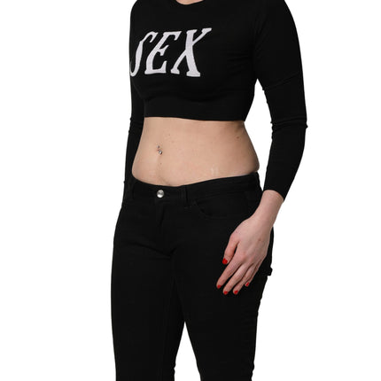 Dolce & Gabbana Black Graphic Print Long-Sleeved Top