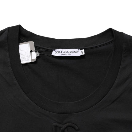 Dolce & Gabbana Black Cotton Short-Sleeve Crew Neck T-shirt