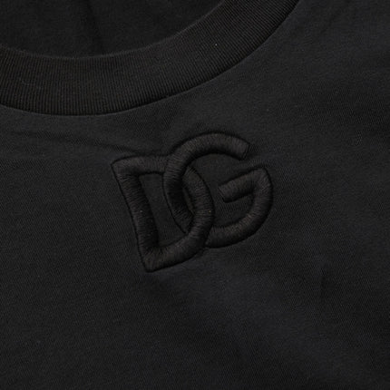 Dolce & Gabbana Black Cotton Short-Sleeve Crew Neck T-shirt