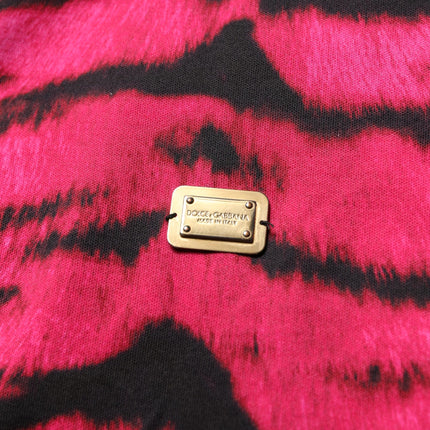 Dolce & Gabbana Pink Zebra Sleeveless Crew Neck Cropped T-shirt