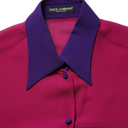 Dolce & Gabbana Multicolor Silk Patchwork Shirt Blouse Top