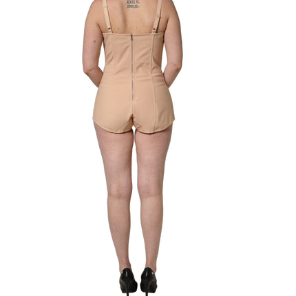 Dolce & Gabbana Nude Nylon Full Body Shaper Bodysuit Top