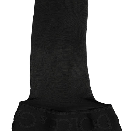 Dolce & Gabbana Black Sheer Nylon Thigh High Stockings Socks