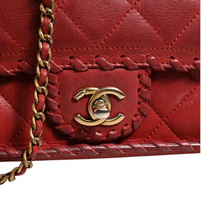 Chanel Mini Flap Bag Lambskin Braided Calfskin Gold Tone Metal