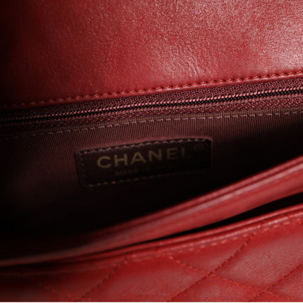 Chanel Mini Flap Bag Lambskin Braided Calfskin Gold Tone Metal