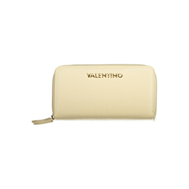 Mario Valentino Beige Polyurethane Women's Wallet with Coin Purse and Card Spaces
