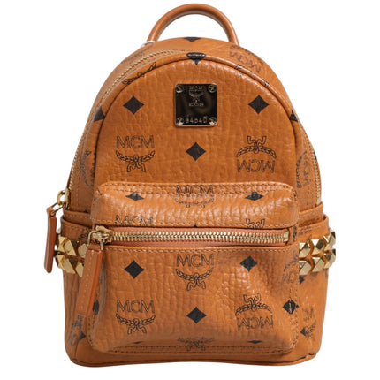MCM Stark Mini Backpack in Visetos Cognac